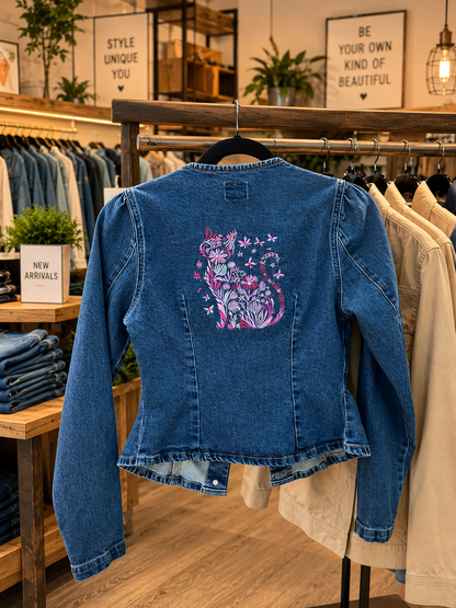 Lee Denim Shirt -Floral Cat