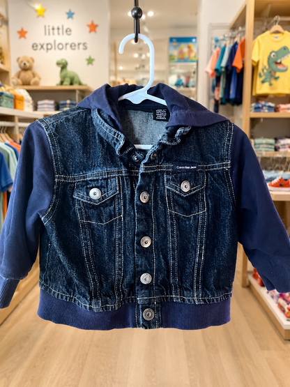 Calvin Klein Hooded Denim Jacket - Embroidered Kitten