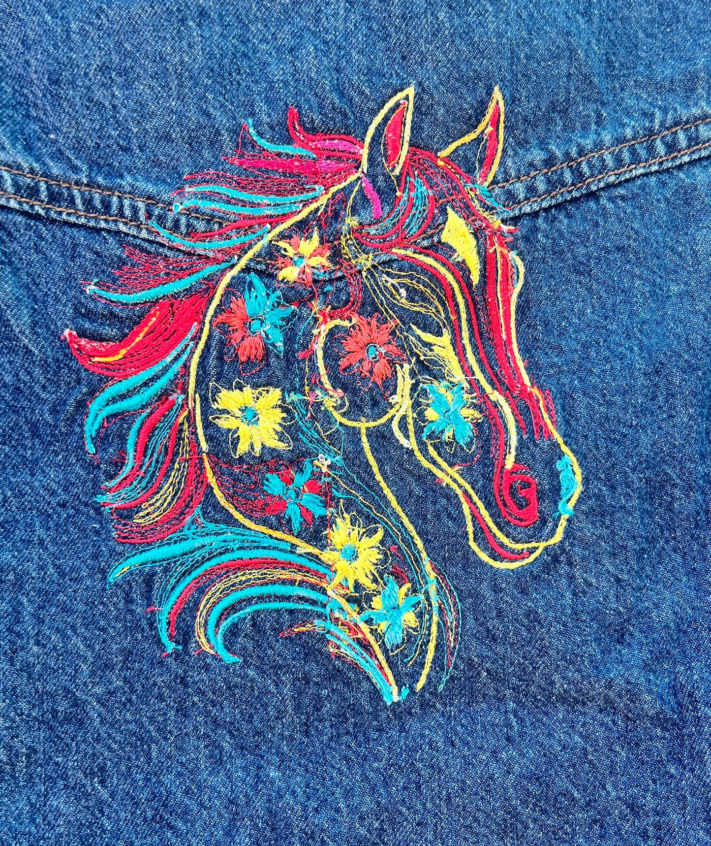 Rainbow Horse Denim Jacket