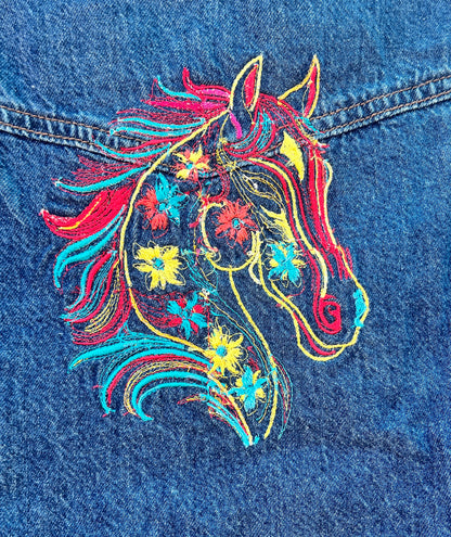 Rainbow Horse Denim Jacket