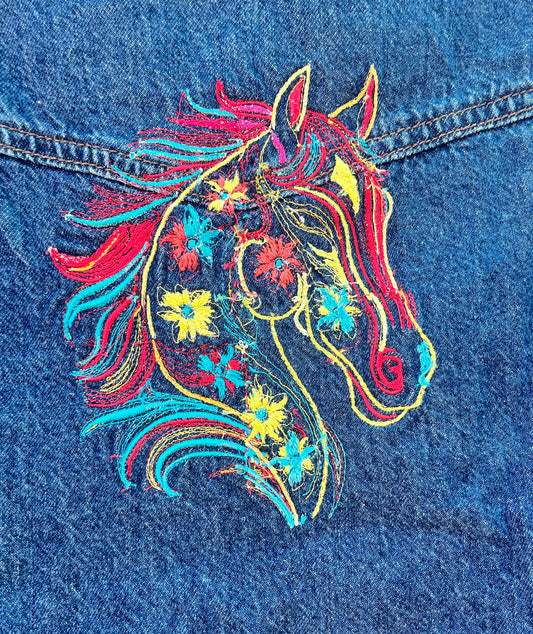 Rainbow Horse Denim Jacket