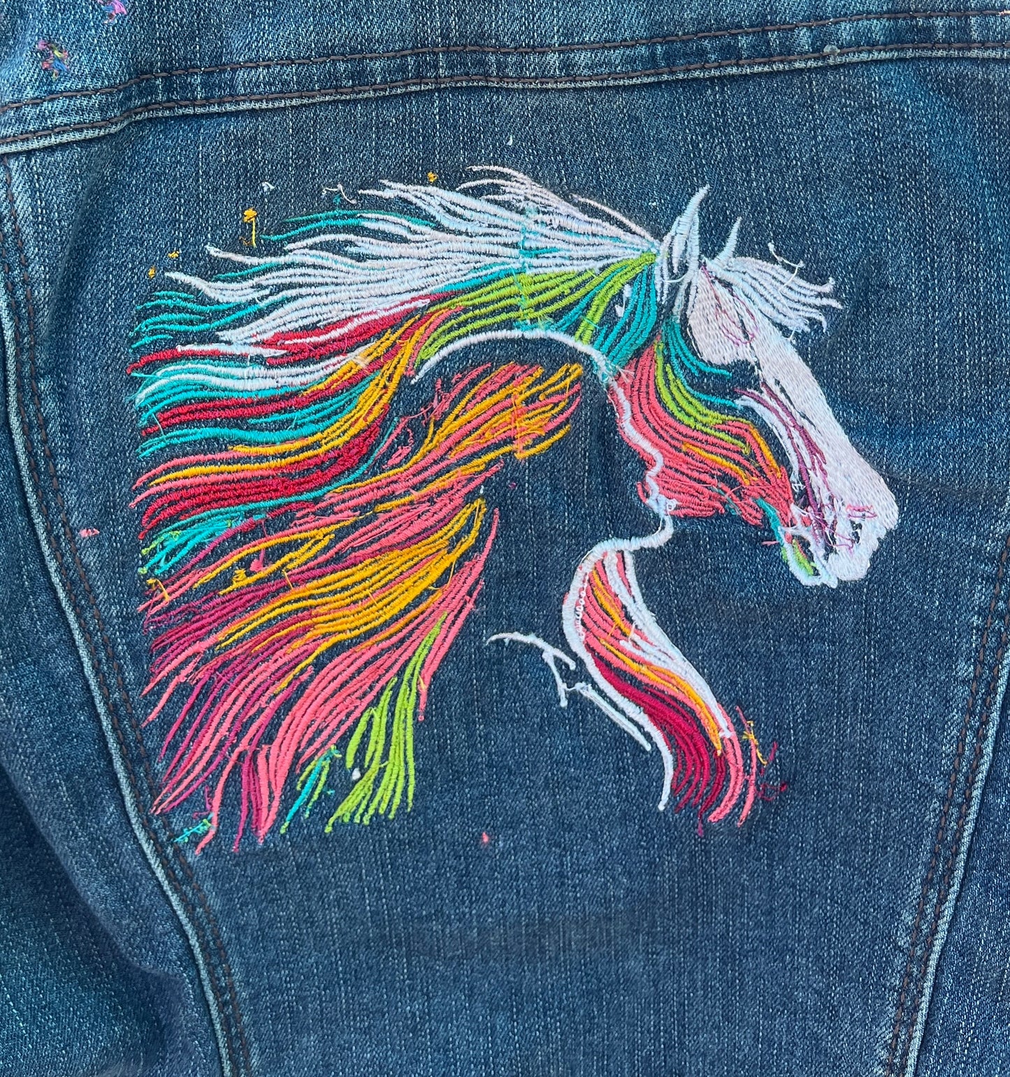 Nine West Denim Jacket with Woman/Horse Silouette