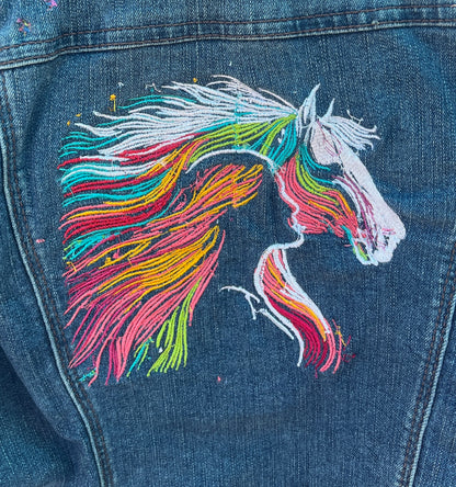 Nine West Denim Jacket with Woman/Horse Silouette