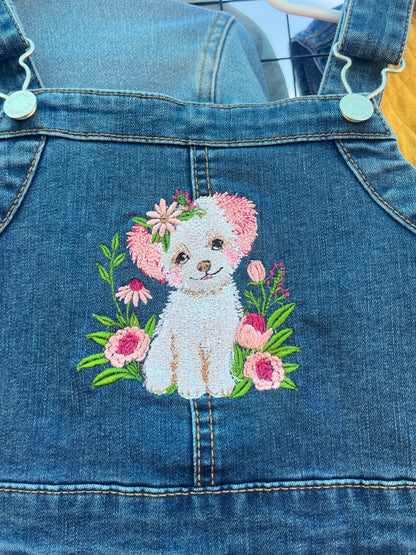 Art Class Denim Jumper - Fluffy Puppy