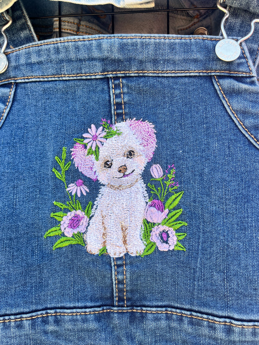 Art Class Denim Jumper - Fluffy Puppy