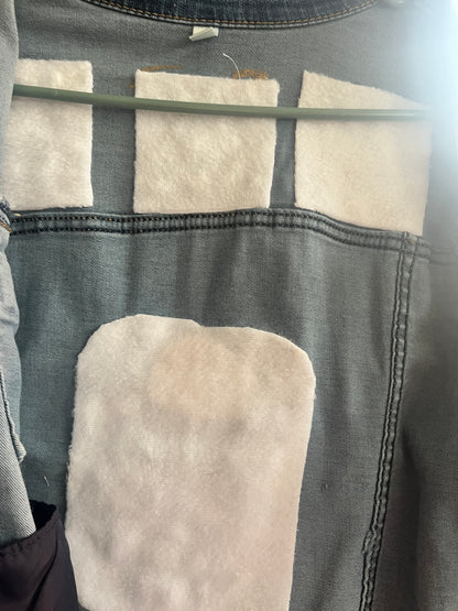Seven-7 Denim Jacket with Embroidered Sunset Waterfall