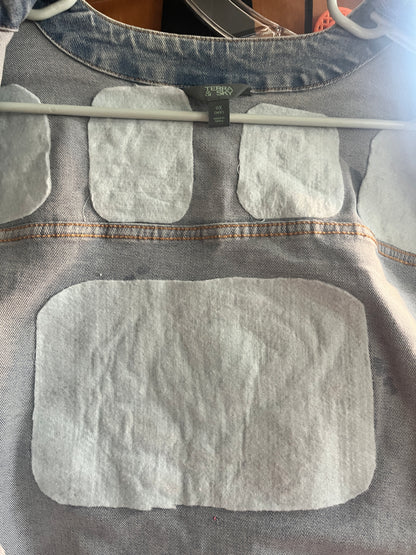 Terra & Sky Denim Jacket with Moon Reflection Design