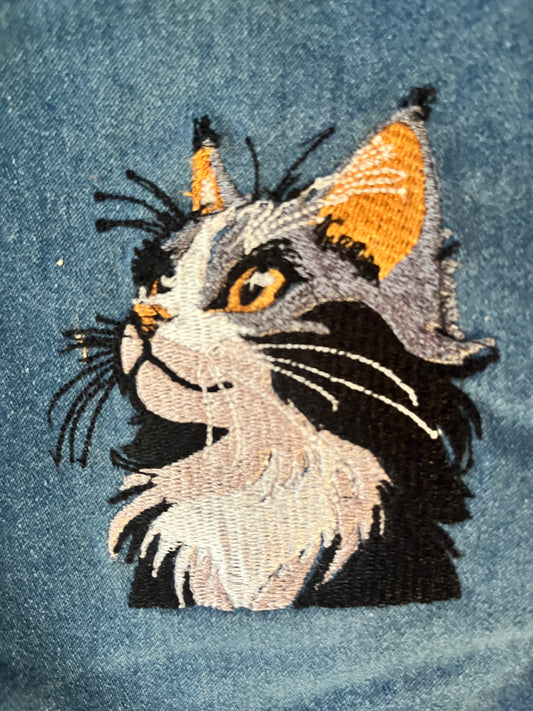 Limited Too Denim Vest with 2 Cat Designs