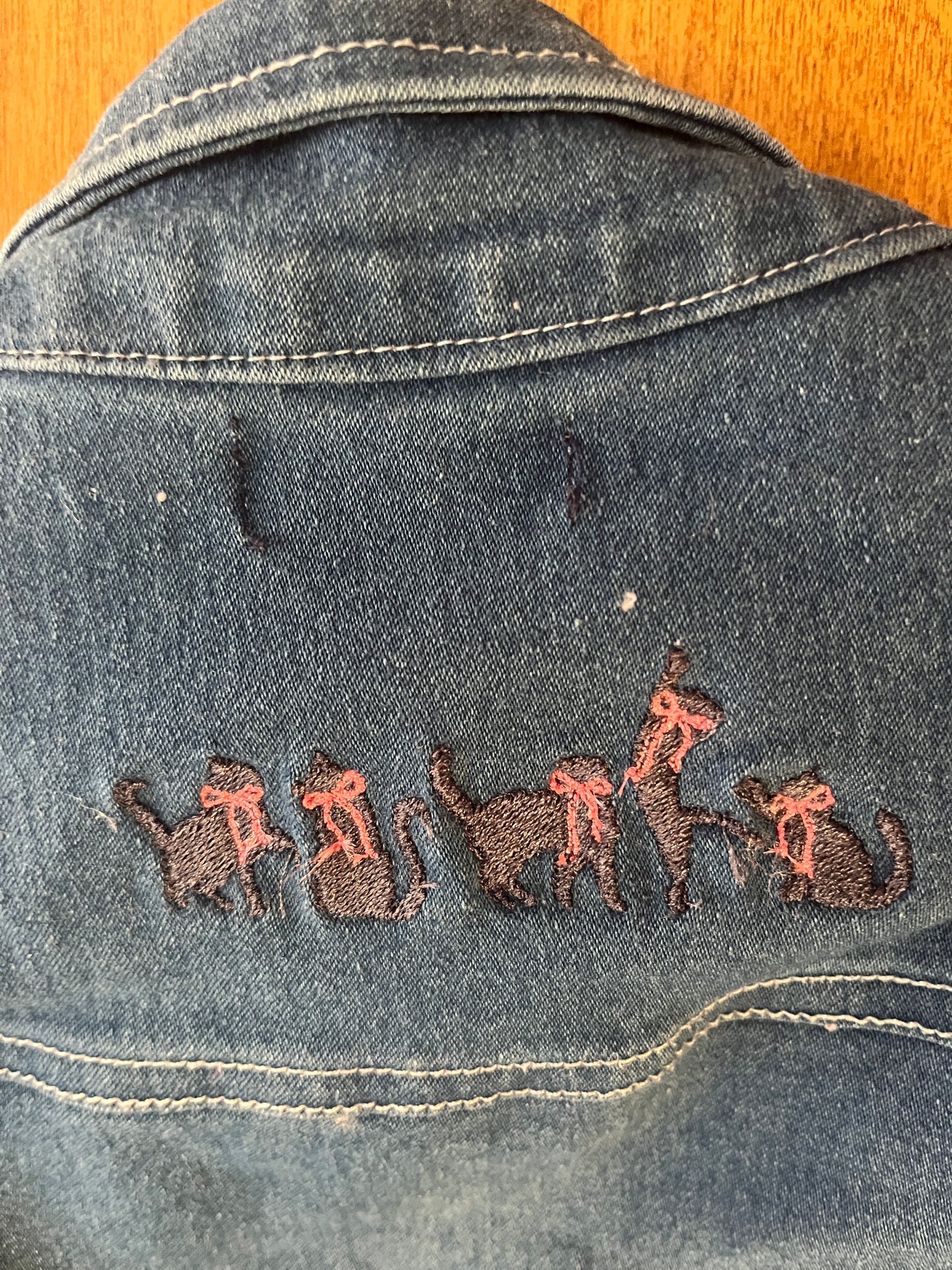 Limited Too Denim Vest with 2 Cat Designs