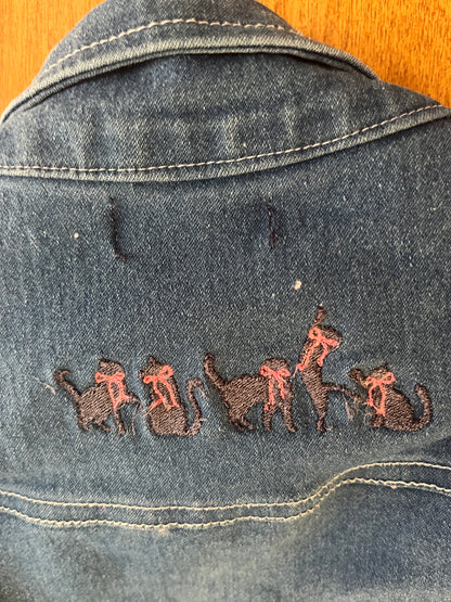 Limited Too Denim Vest with 2 Cat Designs